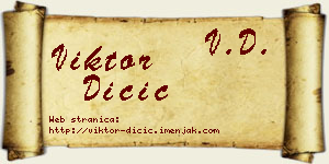 Viktor Dičić vizit kartica